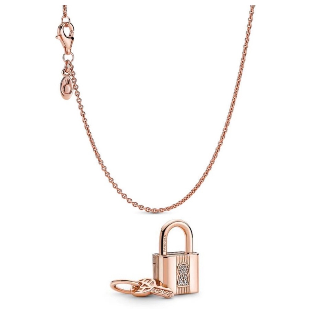 Pandora Rose Gold Lock Necklace